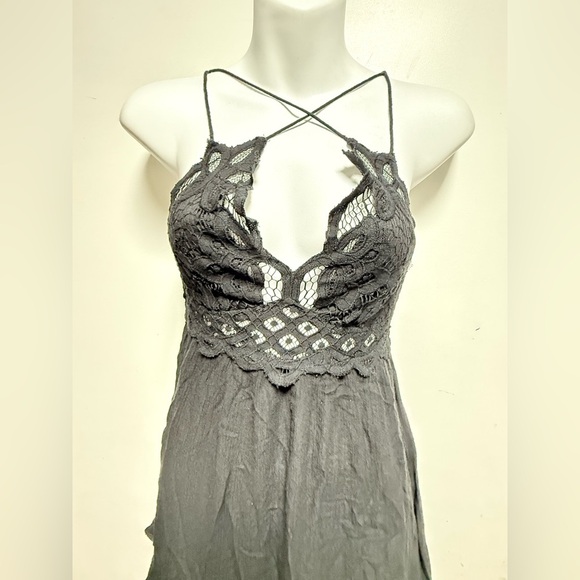 Free People Charcoal Lace Dress - Picture 2 of 10